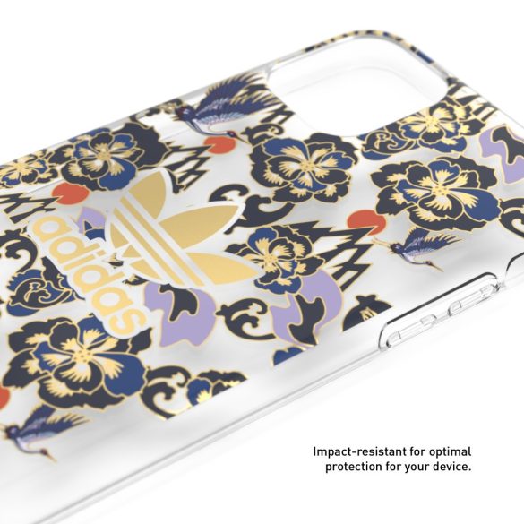 Adidas Original Clear case Birds and Flowers iPhone 11 Pro Max hátlap, tok, mintás, átlátszó-színes