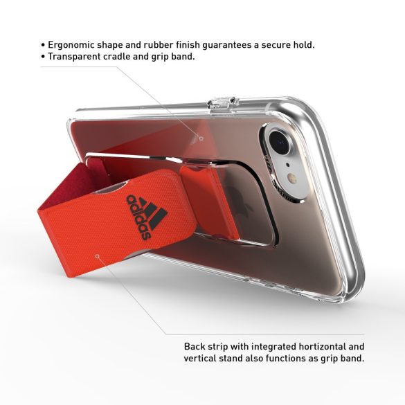Adidas SP Clear Grip Case iPhone 6/6s/7/8/SE (2020) hátlap, tok, piros