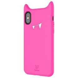   Baseus Devil Baby 3D iPhone X/Xs szilikon hátlap, tok, rózsaszín