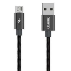   Remax Silver Serpent RC-080m USB- Micro USB kábel, 2.1A, 1m, fekete