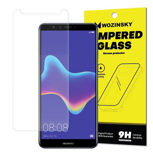 Wozinsky Huawei Y9 (2018) kijelzővédő edzett üvegfólia (tempered glass) 9H keménységű (nem teljes kijelzős 2D sík üvegfólia), átlátszó