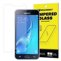   Wozinsky Samsung Galaxy J3 (2016) kijelzővédő edzett üvegfólia (tempered glass) 9H keménységű (nem teljes kijelzős 2D sík üvegfólia), átlátszó