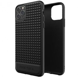   Diesel Moulded Case Premium Leather Studs iPhone 11 Pro Max hátlap, tok, fekete