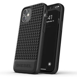   Diesel Moulded Case Premium Leather Studs iPhone 12 Mini hátlap, tok, fekete