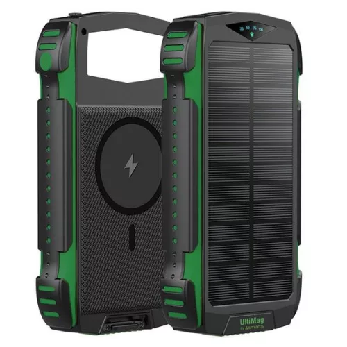 4smarts Powerbank Solar TitanPack Rugged UltiMag 20000mAh napelemes, zöld