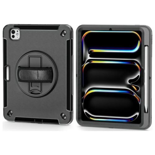 4smarts Rugged Case Grip iPad Pro 11" (M4, 2024) ütésálló tok, fekete
