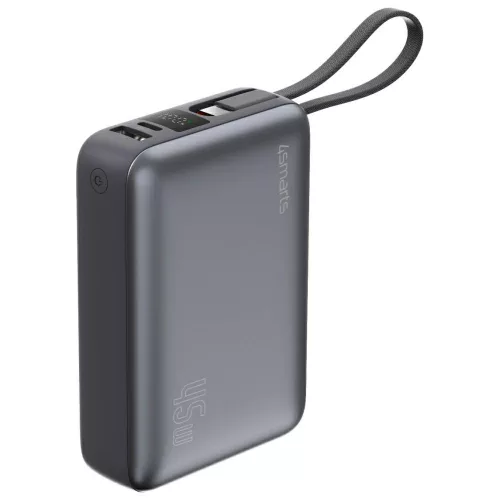 Powerbank 4smarts Enterprise Compact 20000mAh 45W, USB-C kábellel, szürke