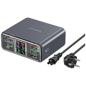   4smarts asztali töltő állomás Lucid GaN DIY 360W 5xUSB-C 1xUSB-A , szürke