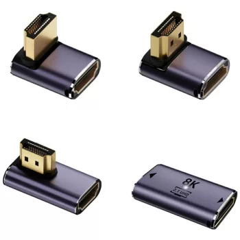   4smarts HDMI 8K összekötő csatlakozó fel, le, oldalsó, kábelcsatlakozó, szürke