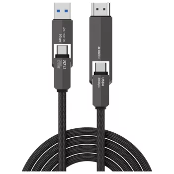 4smarts ComboCord USB4 HDMI 240W, 1,5m, kábel, fekete