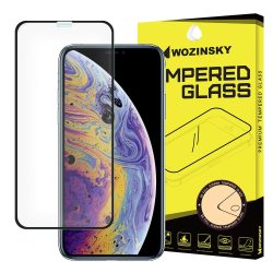   iPhone 11 Pro/iPhone X/Xs Wozinsky PRO+ Glass Screen 5D Full Glue teljes kijelzős edzett üvegfólia, 9H keménységű, fekete
