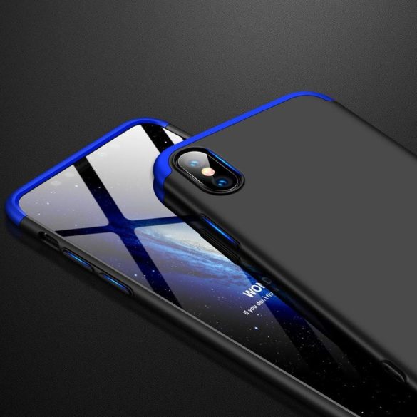 Full Body Case 360 iPhone Xs Max, hátlap, tok, fekete-kék