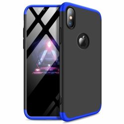   Full Body Case 360 iPhone Xr, hátlap, tok, logo szabadon, fekete-kék