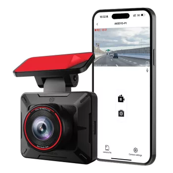   AKEEYO Mini autós kamera WiFi 1080P, 24 órás parkolás éjjellátó G-szenzor WDR, szürke