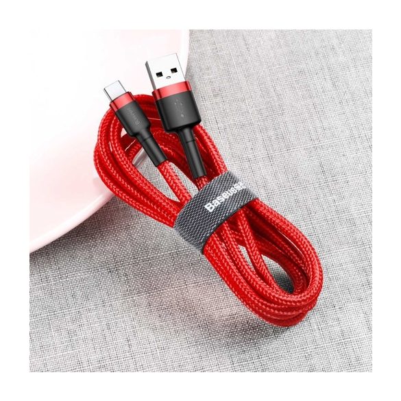 Baseus Cafule CATKLF-B09 USB USB-C adat- és töltőkábel, 3.0 gyorstöltés, 3A, 1m, piros