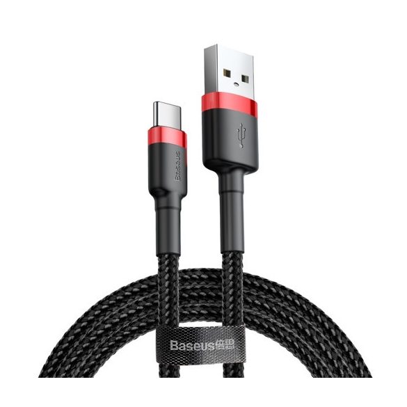 Baseus Cafule CATKLF-B91 USB USB-C adat- és töltőkábel, 3.0 gyorstöltés, 3A, 1m, fekete-piros