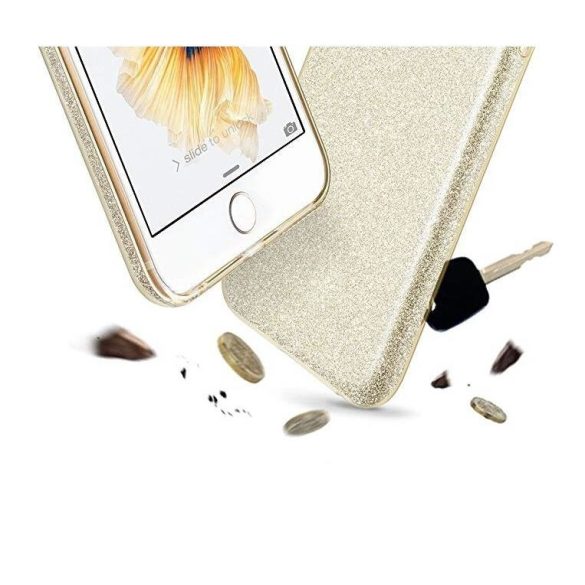 Wozinsky Glitter Case Shining Cover Huawei Y7 Prime (2018) hátlap, tok, arany