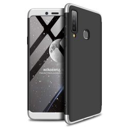   Full Body Case 360 Samsung Galaxy A9 (2018), hátlap, tok, fekete-ezüst