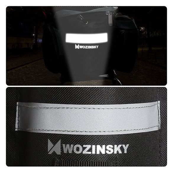 Wozinsky WBB3BK biciklis csomagtartó táska telefon és kulacstartóval 6L, fekete