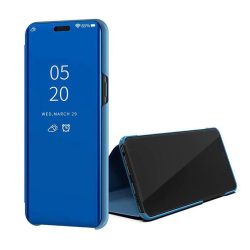   Clear View Case cover Huawei Y6 (2019) oldalra nyíló tok, kék