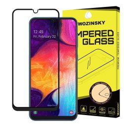   Wozinsky Glass Screen 5D Full Glue Samsung Galaxy A50/A30/A20 teljes kijelzős edzett üvegfólia, 9H keménységű, tokbarát, fekete 