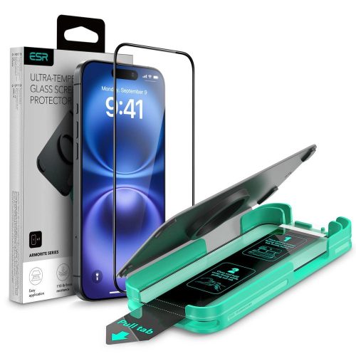ESR Armorite tempered glass iPhone 16 edzett üvegfólia applikátorral