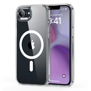   ESR Classic Hybrid Halolock MagSafe iPhone 16e Case tok, átlátszó