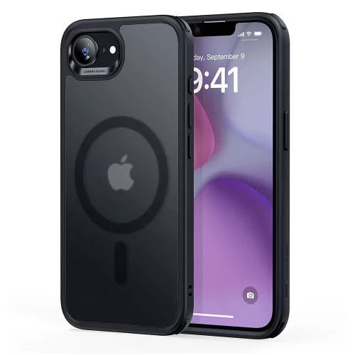ESR Classic Hybrid Halolock MagSafe case iPhone 16e tok, fekete