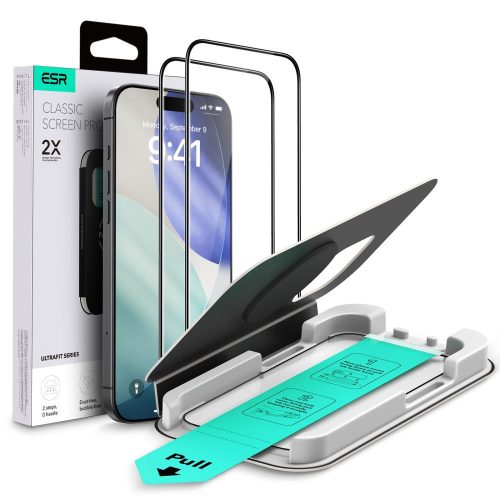 ESR ULTRAFIT edzett üvegfólia 2-PACK IPHONE 16 PRO / 17 CLEAR