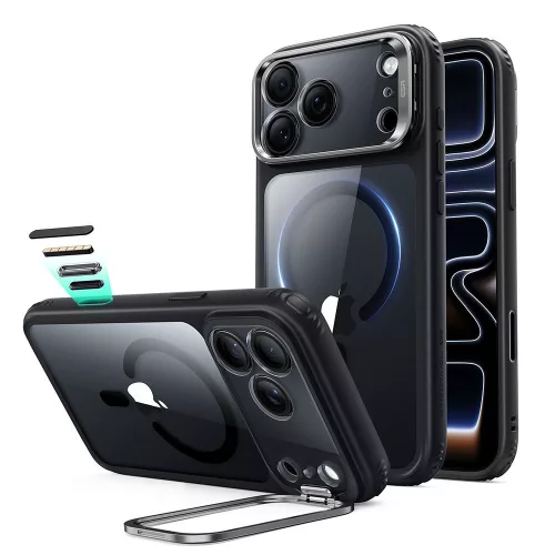 ESR Classic Hybrid Kickst MagSafe iPhone 17 Pro / 18 Pro tok, átlátszó-fekete