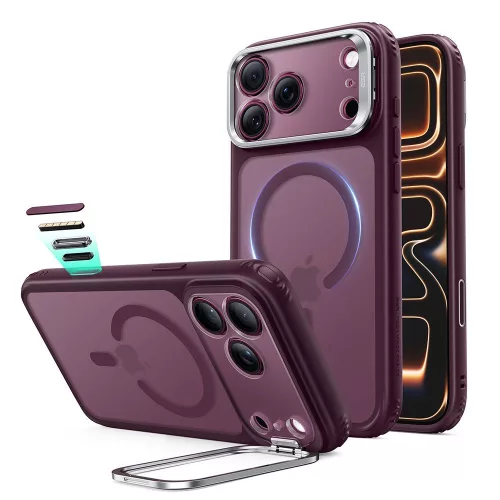 ESR Classic Hybrid Kickst MagSafe iPhone 17 Pro / 18 Pro tok, matt bordó