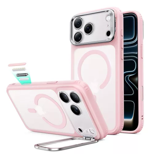 ESR Classic Hybrid Kickst MagSafe Frosted Bubblegum Pink iPhone 17 Pro / 18 Pro tok, matt rózsaszín