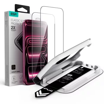   ESR Ultrafit Classic 2 db iPhone 17 Pro / 18 Pro üvegfólia, fekete