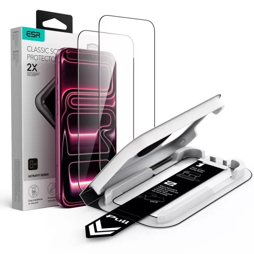 ESR Ultrafit Classic 2 db iPhone 17 Pro Max / 18 Pro Max üvegfólia, fekete