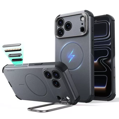 ESR Cyber Tough Kickst MagSafe iPhone 17 Pro / 18 Pro tok, szürke