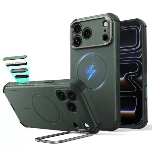 ESR Cyber Tough Kickst MagSafe iPhone 17 Pro / 18 Pro tok, zöld