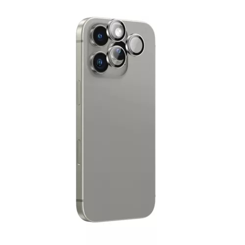 AmazingThing AR Aluminum 3 Lens Glass with Camera Lens Frame iPhone 16 Pro / 16 Pro Max kameravédő, ezüst