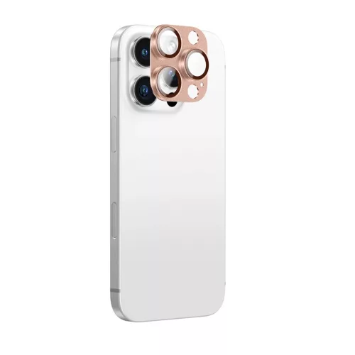 AmazingThing Aviation-Grade Alloy Tempered Glass Lens iPhone 16 Pro / 16 Pro Max Camera Lens kameravédő, rozéarany