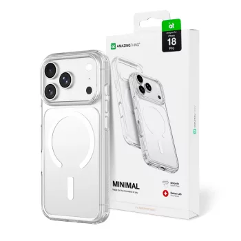  AmazingThing Minimal Mag Drop Proof 3 Lens Lanyard Mount, MagSafe iPhone 18 Pro tok, átlátszó