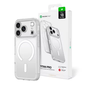   AmazingThing Titan Pro Lens Camera Cover Lanyard Mount, MagSafe iPhone 18 Pro Max tok, átlátszó