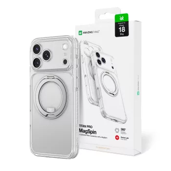   AmazingThing Titan Pro Spin Lens Rotating Ring Lanyard Mount, MagSafe iPhone 18 Pro tok, átlátszó
