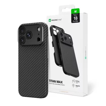   AmazingThing Titan Max Lens Aramid FiberCamera Cover, MagSafe iPhone 18 Pro Max tok, fekete