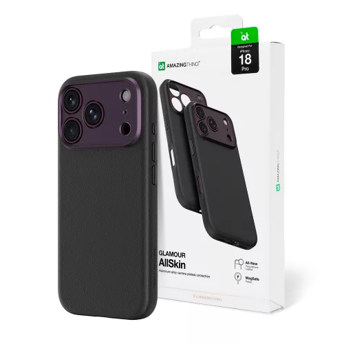 AmazingThing Glamour AllSkinCamera Cover, MagSafe iPhone 18 Pro tok, lila