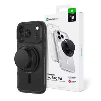  AmazingThing Titan Pro Pop Lens Camera Cover, Holder St, MagSafe iPhone 18 Pro tok, fekete