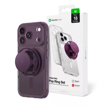   AmazingThing Titan Pro Pop Lens Camera Cover, Holder St, MagSafe iPhone 18 Pro Max tok, lila