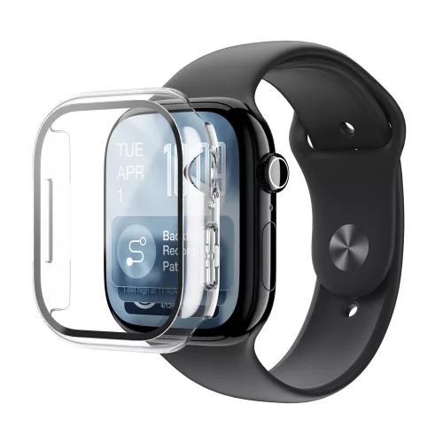 AmazingThing Radix Glass Screen Protector Case Apple Watch Series 11 46mm, tok, átlátszó