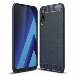 Carbon Case Flexible Samsung Galaxy A50 hátlap, tok, kék