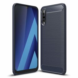 Carbon Case Flexible Samsung Galaxy A70 hátlap, tok, kék