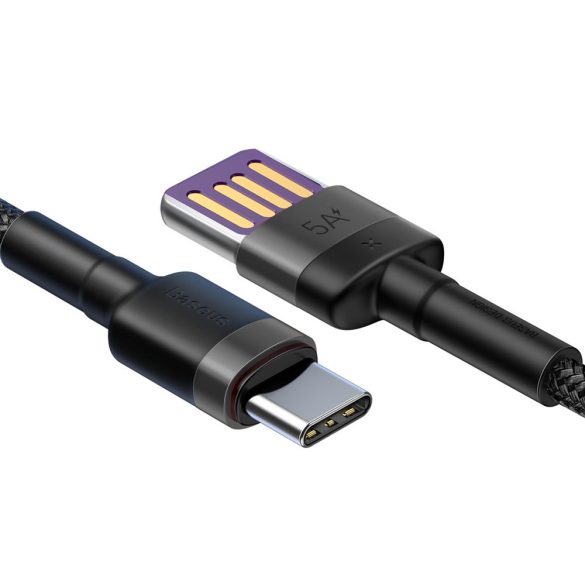 Baseus Cafule CATKLF-PG1 USB Type-C adat- és töltőkábel, QC 3.0 gyorstöltés, 5A, 1m, fekete-szürke