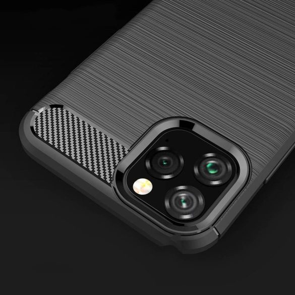 Carbon Case Flexible iPhone 11 Pro Max hátlap, tok, fekete